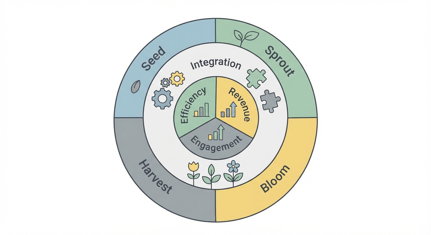 Four Stages and AARRR Integration Diagram