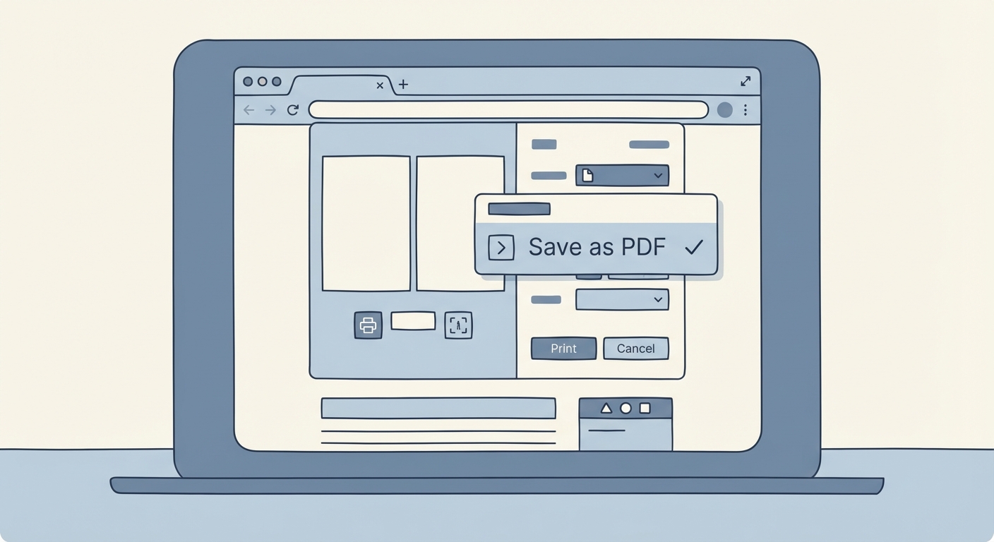 Print to PDF Interface Illustration