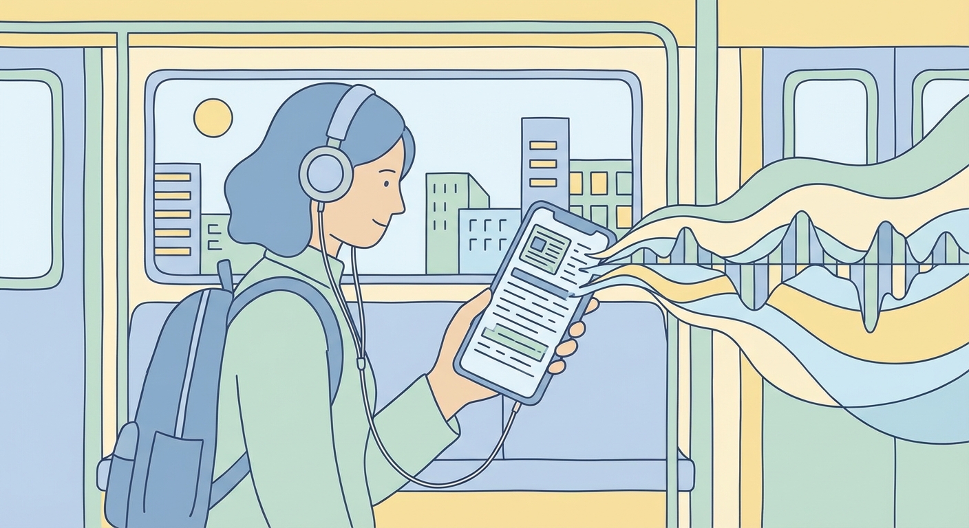 Commuter Listening to News