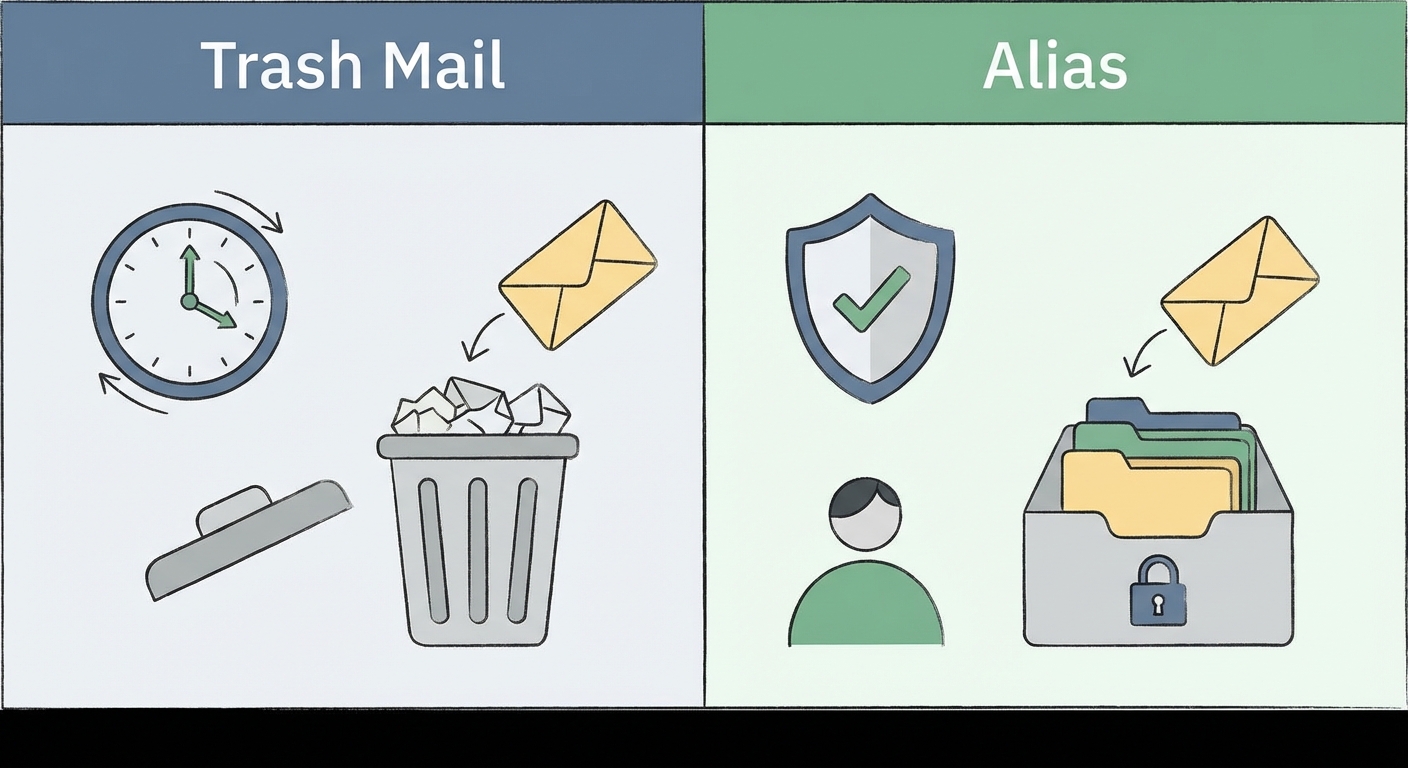 Trash Mail vs Alias Comparison