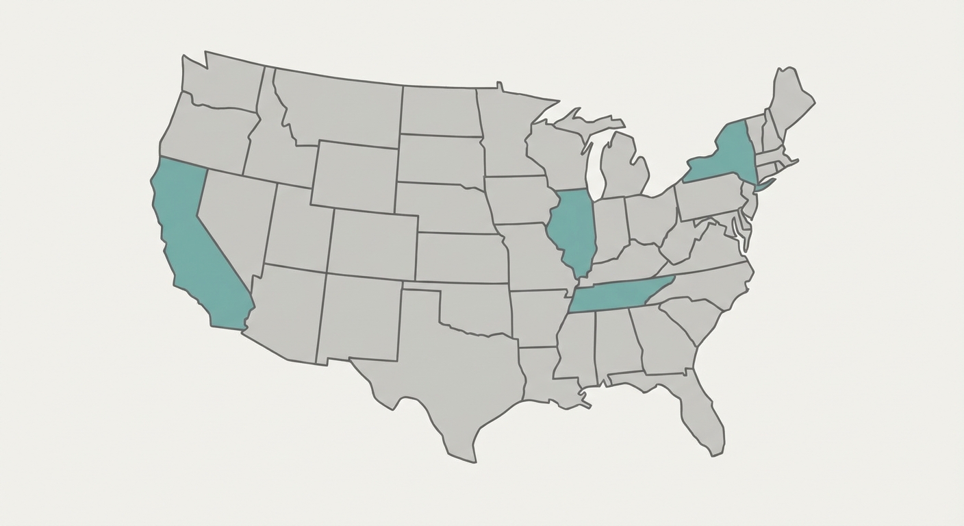 US Map of Safe vs Risky AI States