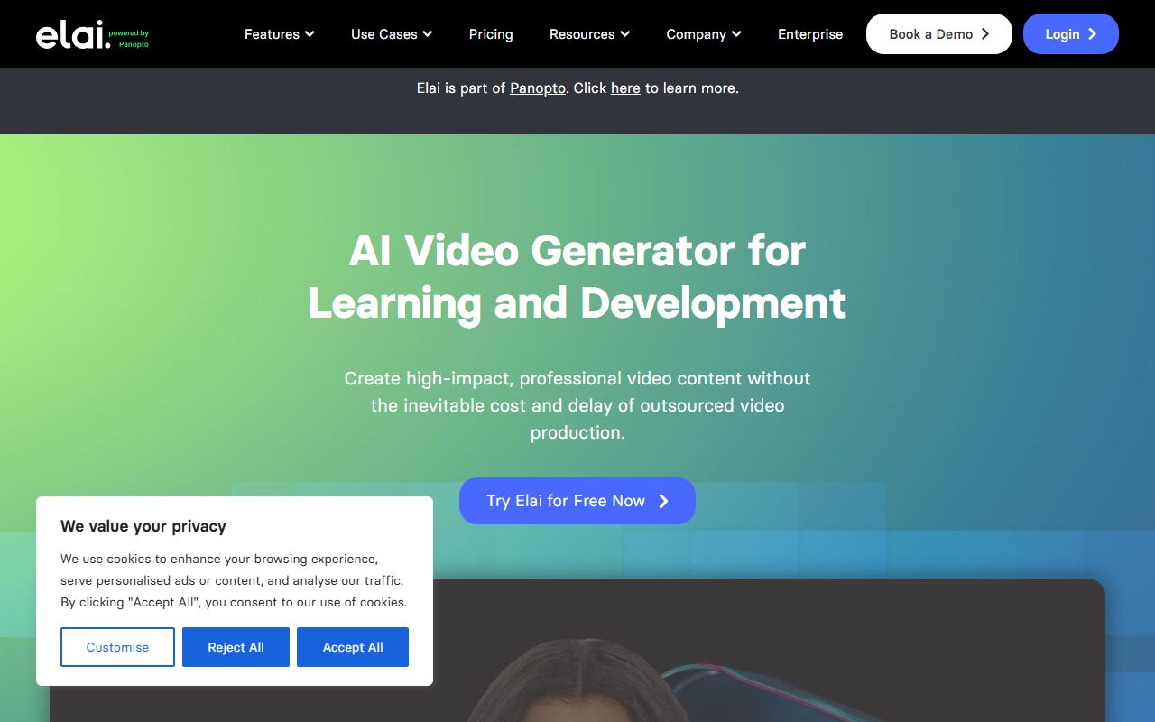 Screenshot of Elai.io