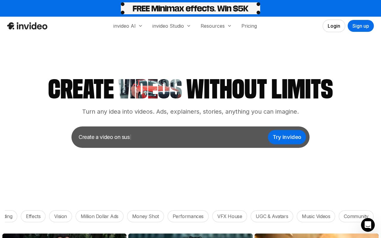 Screenshot of InVideo AI Editor