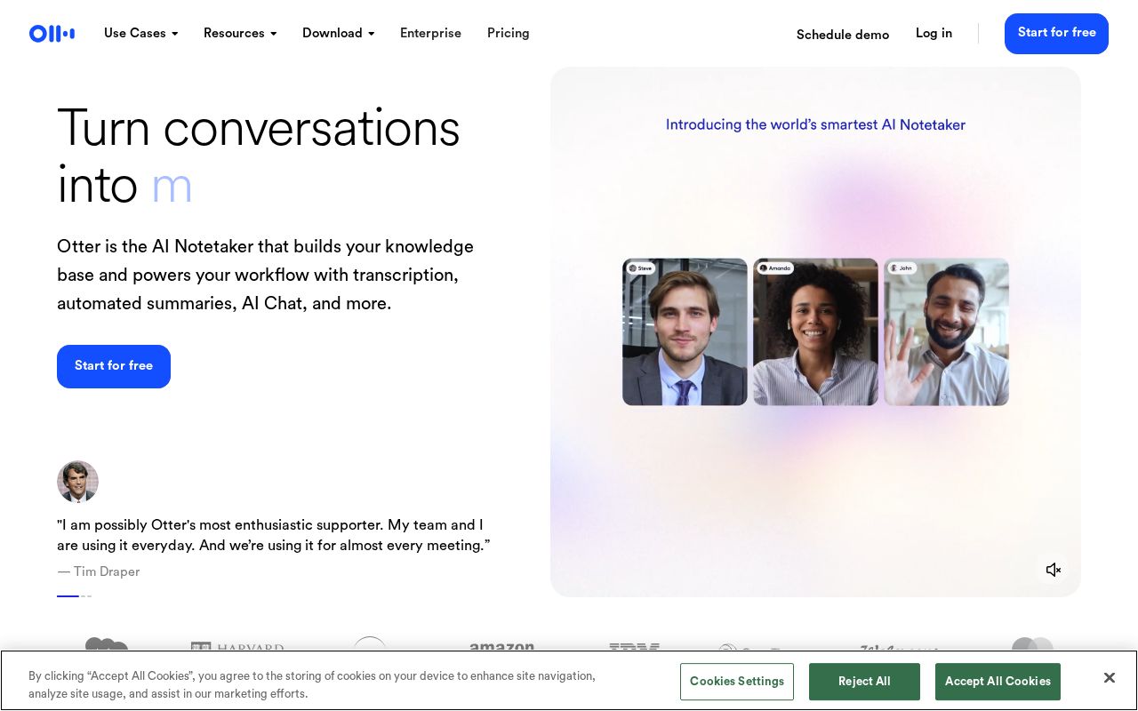 Screenshot of Otter.ai Transcription