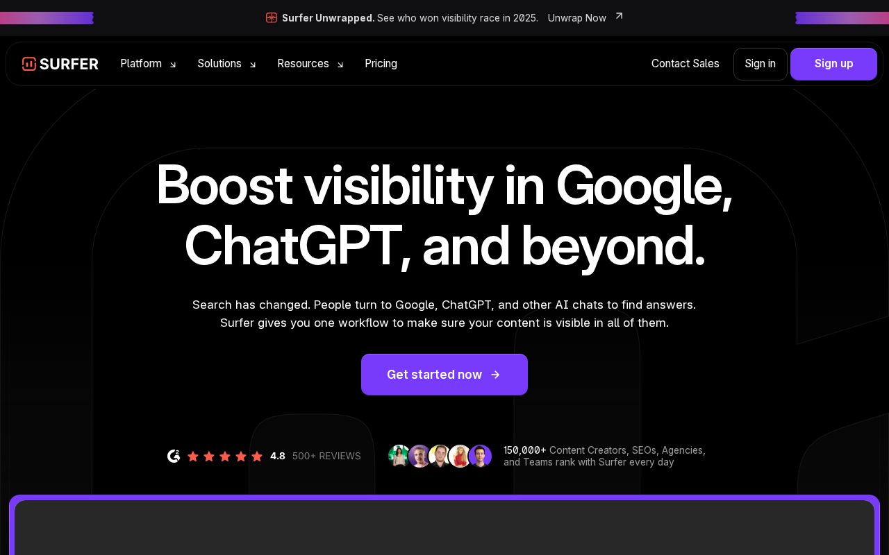 Screenshot of Surfer SEO Content Editor