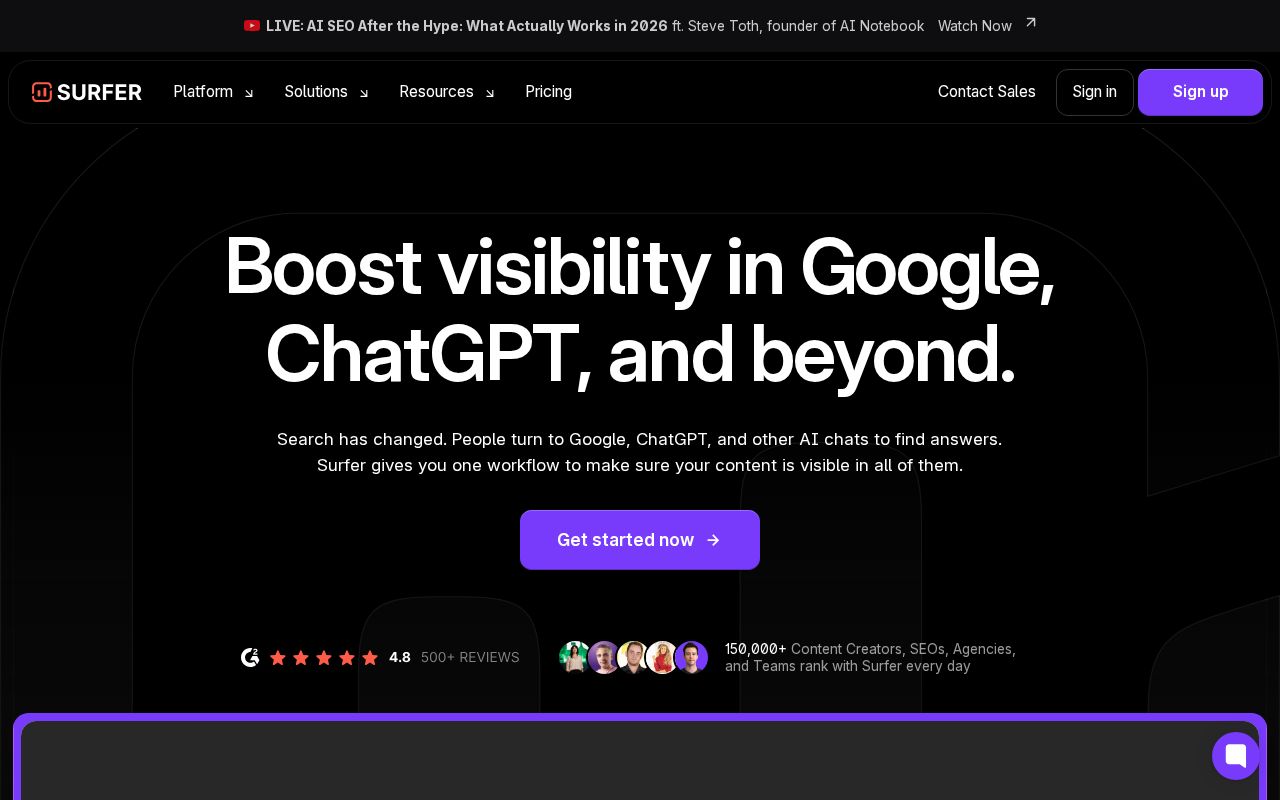 Surfer SEO Content Editor