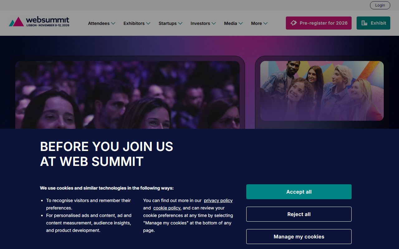 Screenshot of Web Summit