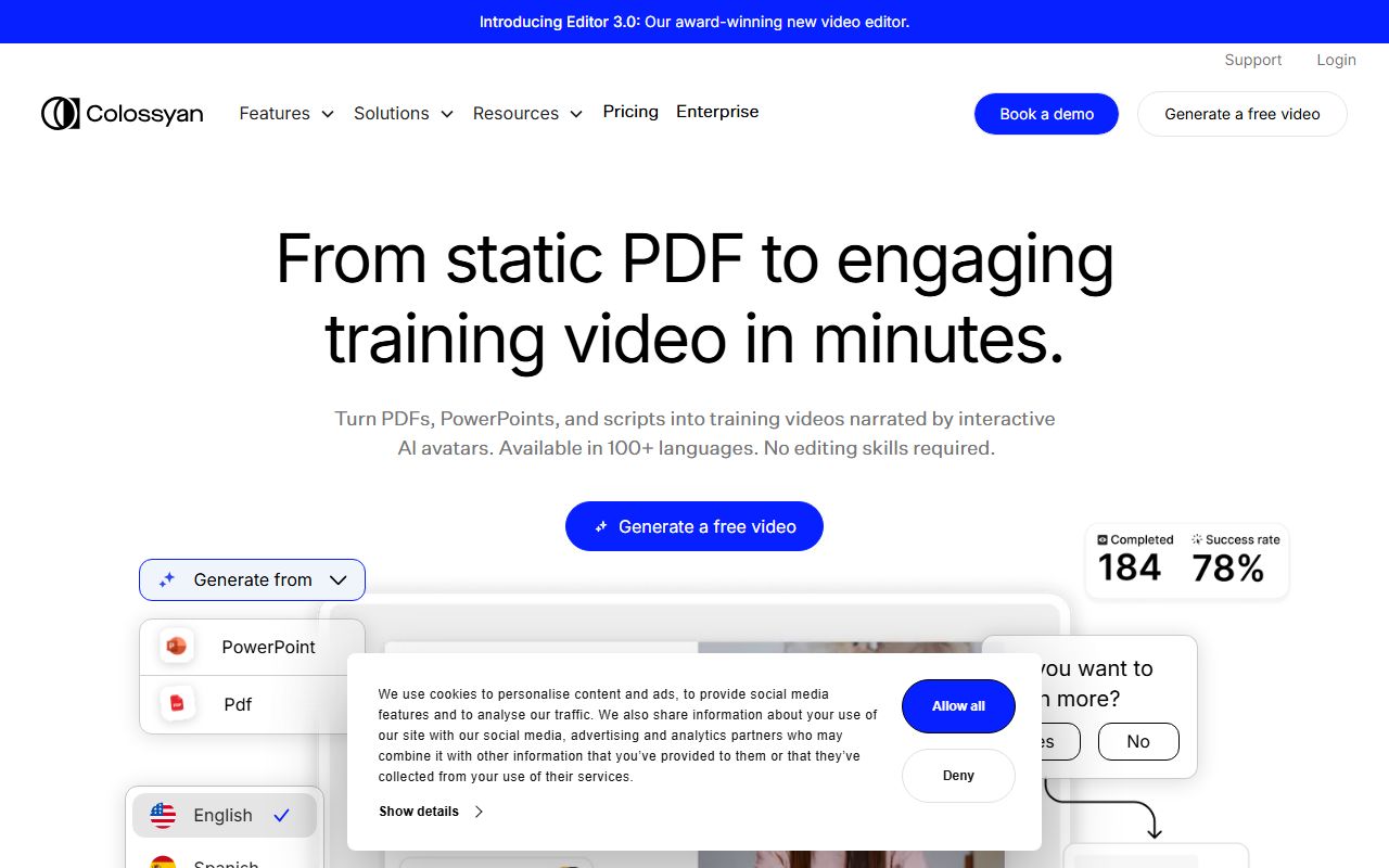 Screenshot of Colossyan