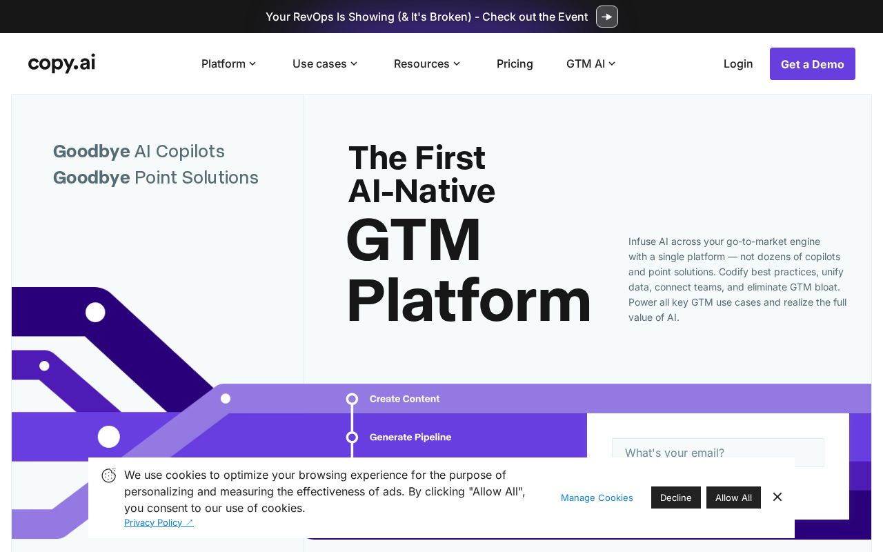 Screenshot of Copy.ai Workflows