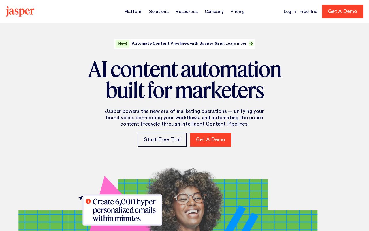 Screenshot of Jasper AI Interface
