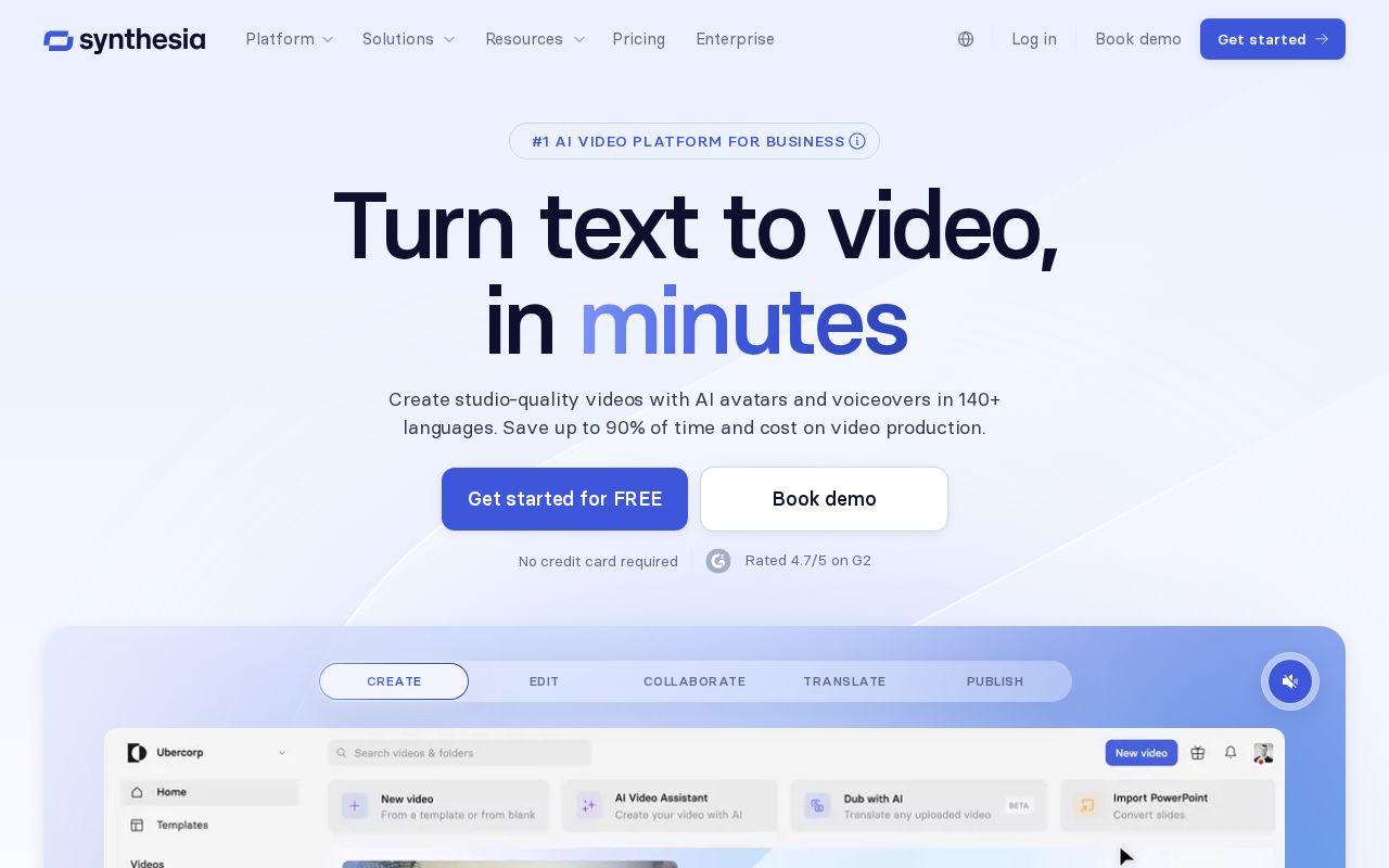 Screenshot of Synthesia AI Avatar